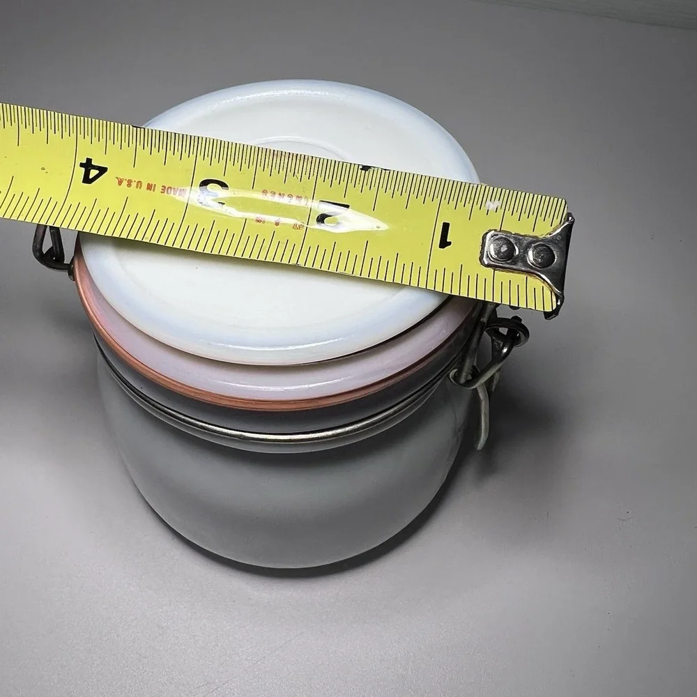 Vintage Milk Glass Wheaton Lidded Jar Canister Bale Clamp Locking Rubber Gasket‎